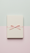 Porcelain Cream Journal with Ribbon Closure